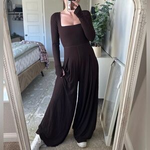 SOLD OUT! POPFLEX Chocolate Brown Long Sleeve Jumpsuit Go with the Flow